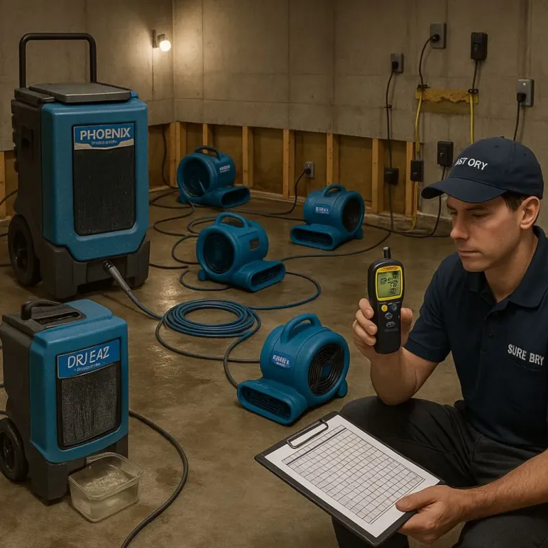 Structural Drying and Dehumidification process in Deer Park, OH
